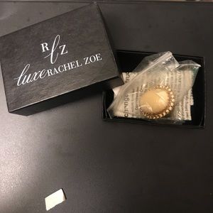 Luxe Rachel Zoe Oval Cabochon & Golden Pavè Ring